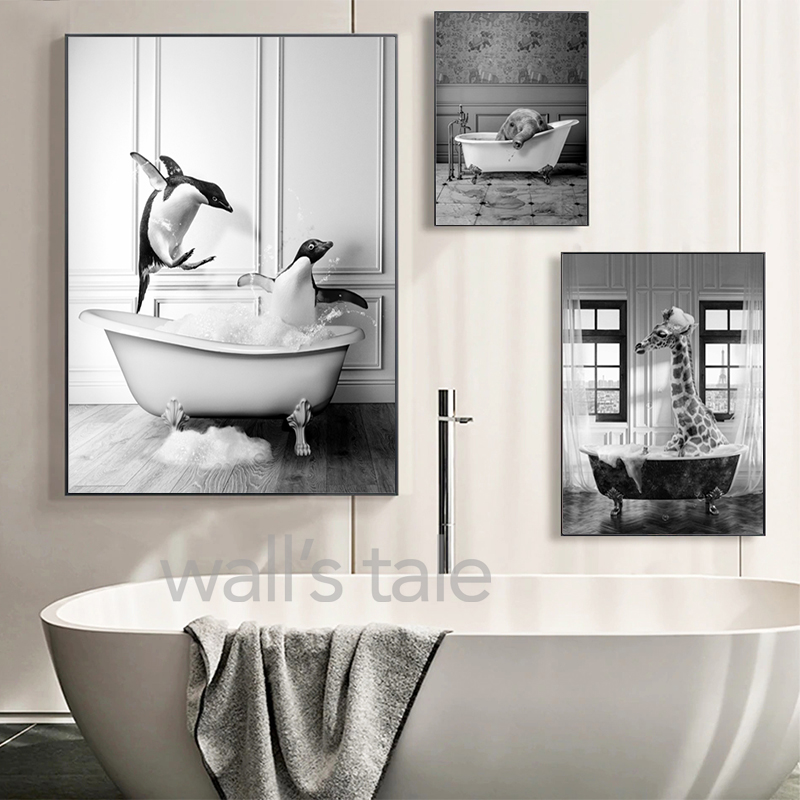Photography Duck - Preto e Branco Animais Banheiro Foto,